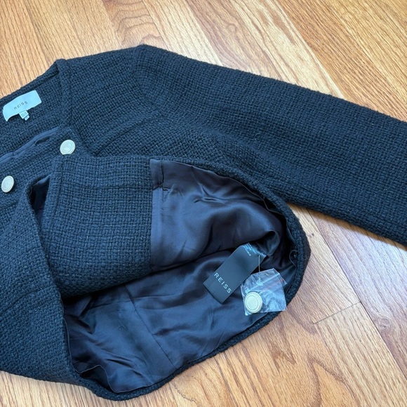 REISS Esmie Cropped Jacket Double Breasted Wool Blend Size 6 - Picture 6 of 13